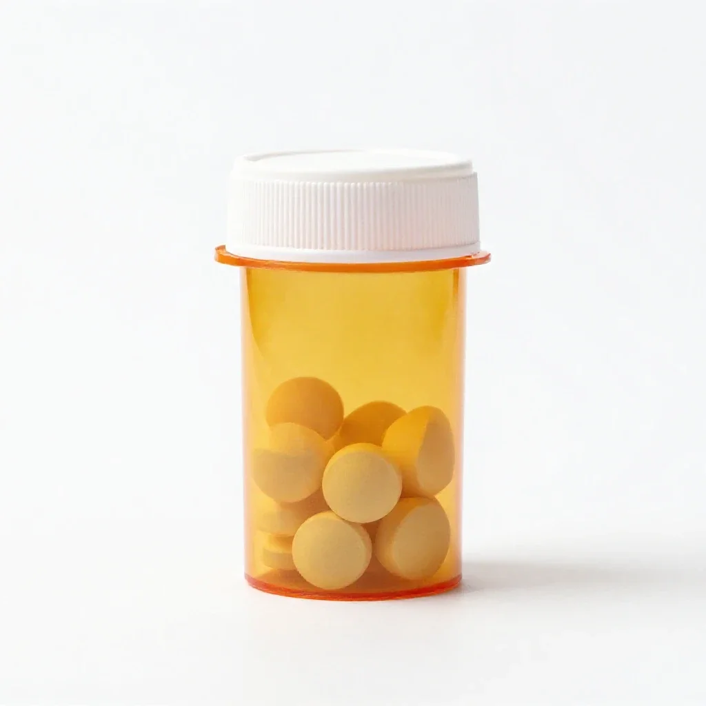 Pill bottle isolated on a white background