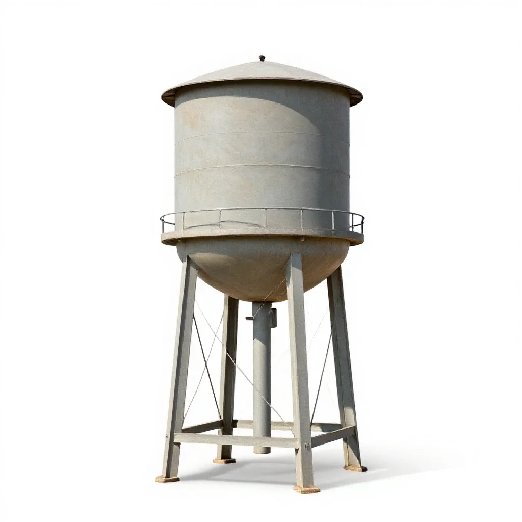 Water tower isolated on a white background