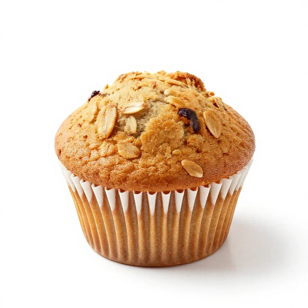 Bran muffin isolated on a white background