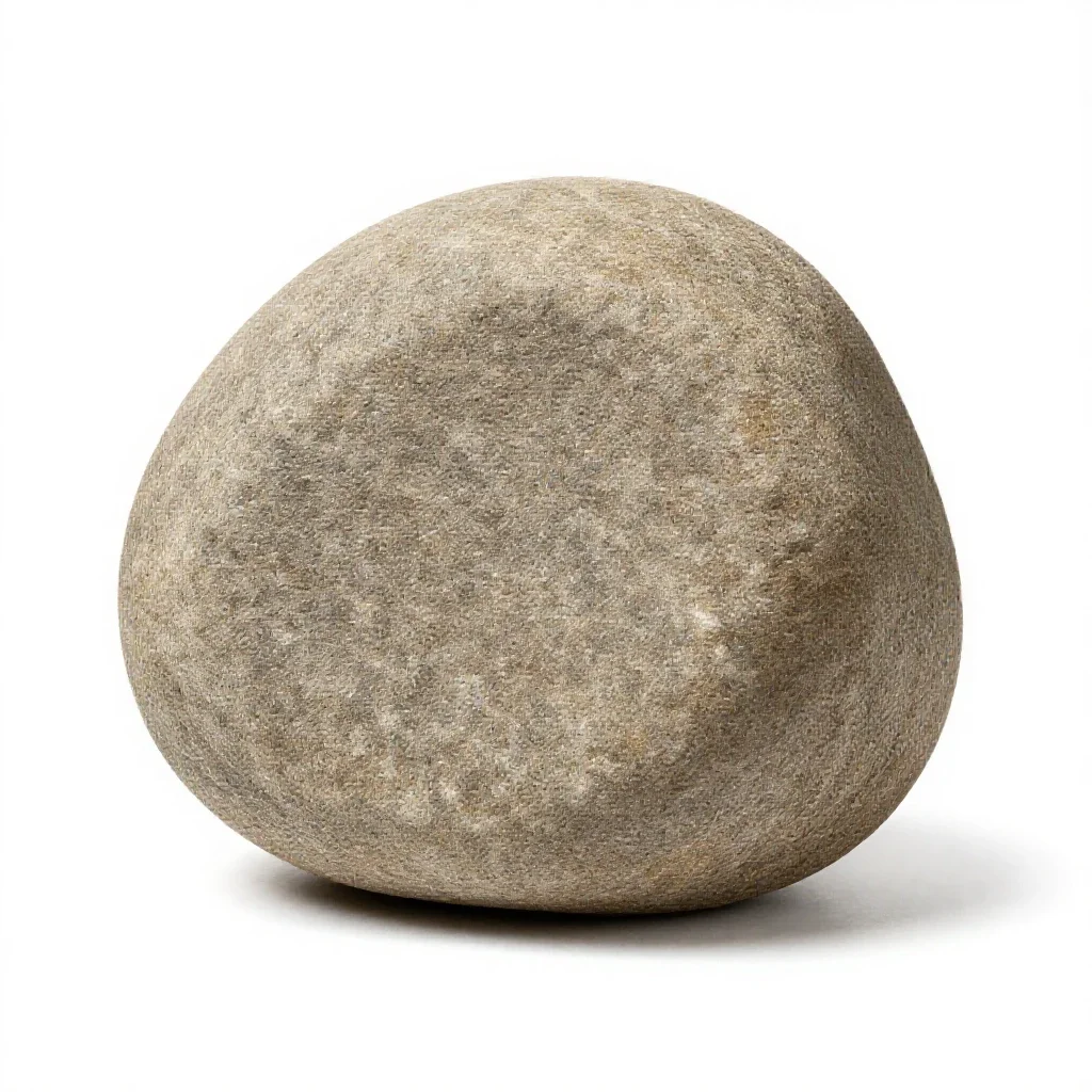 Glacial boulder isolated on a white background