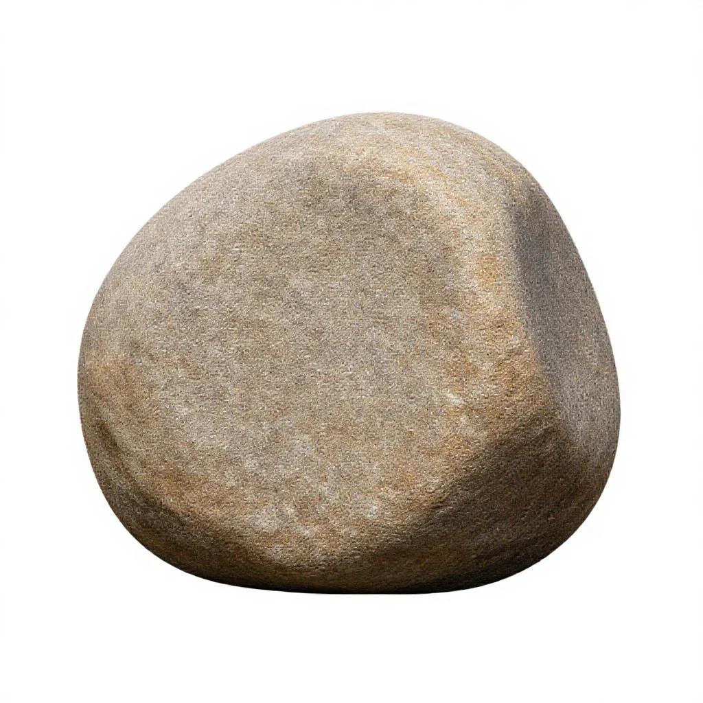 Shore boulder isolated on a white background