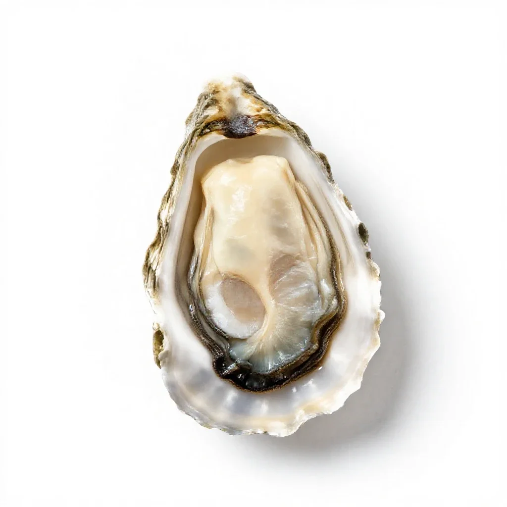 Oyster shell isolated on a white background