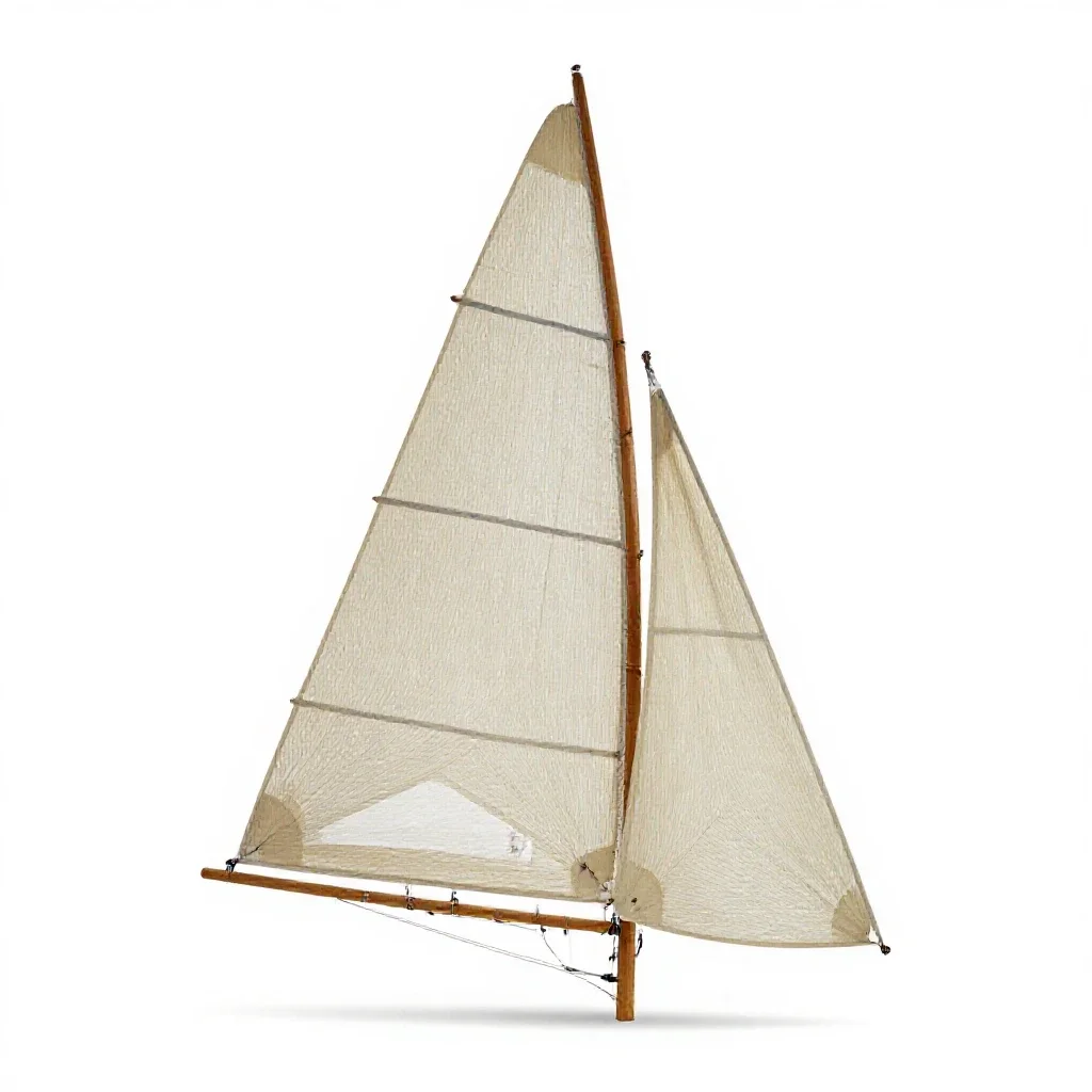 Fore-and-aft sail isolated on a white background