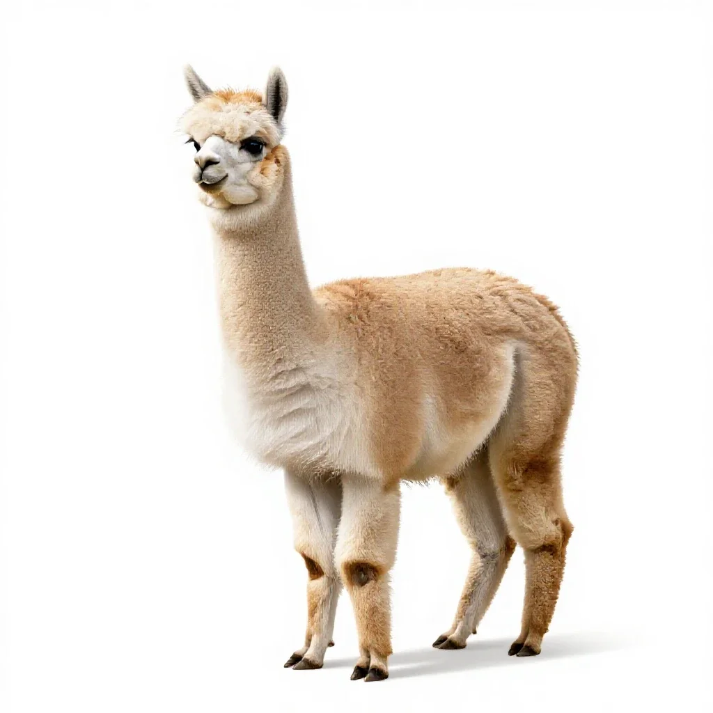 Vicuna isolated on a white background