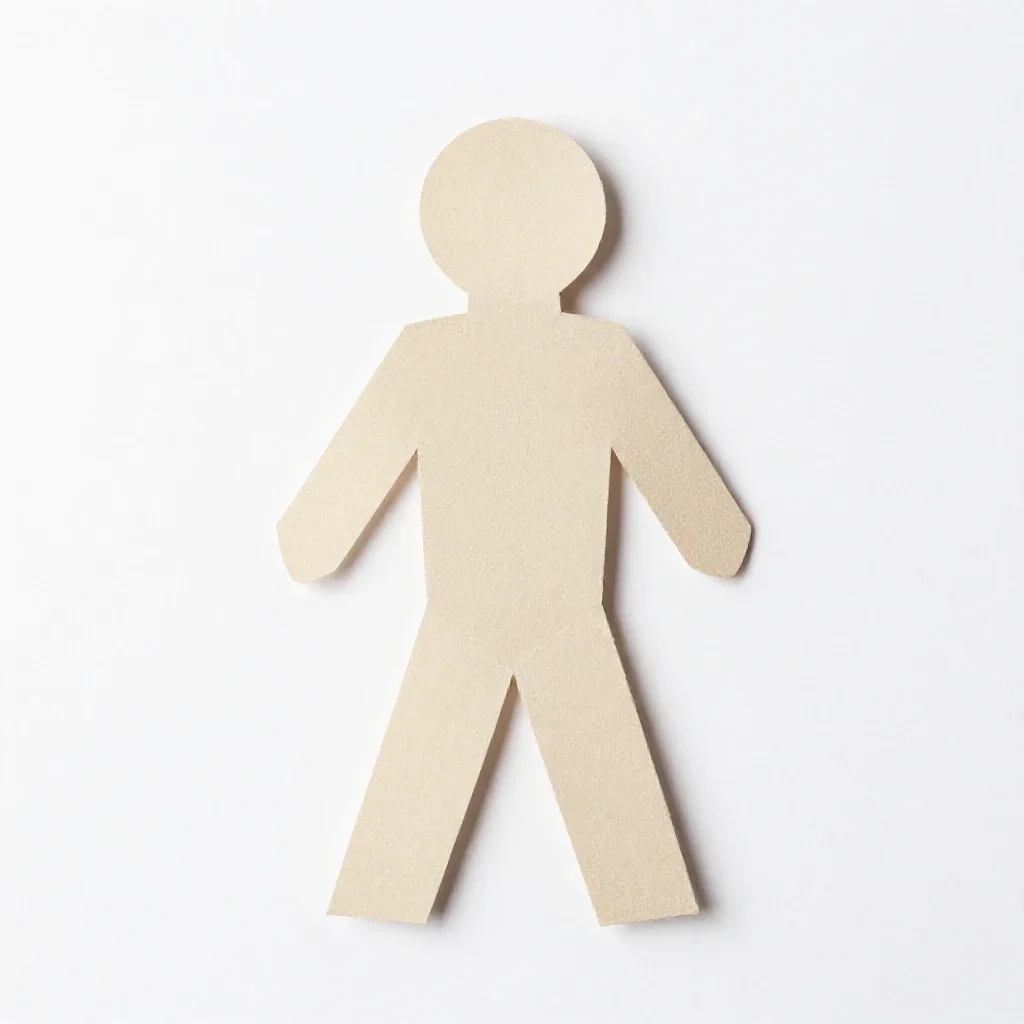 Paper doll isolated on a white background