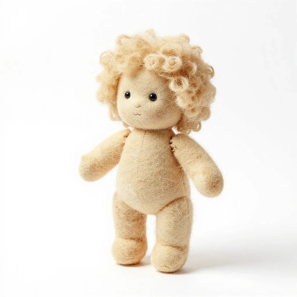 Sawdust doll isolated on a white background
