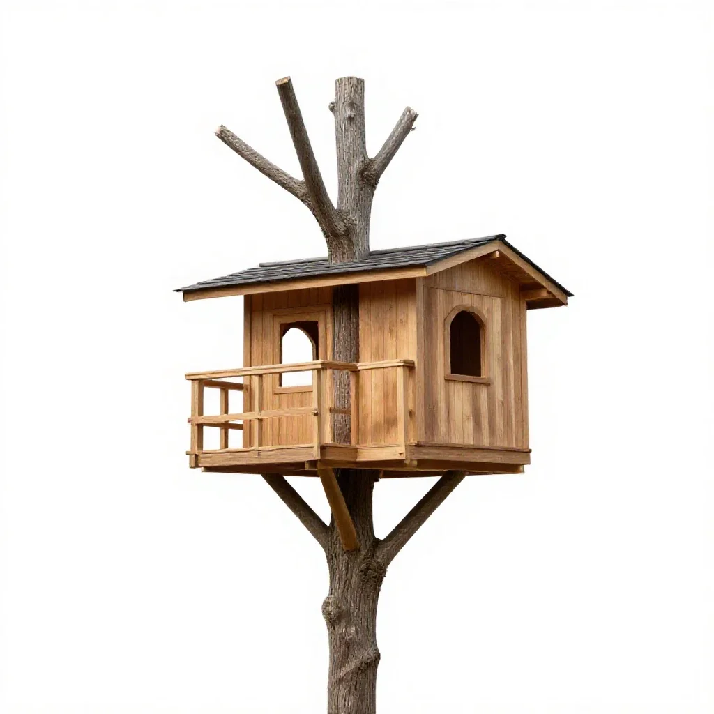 Tree house isolated on a white background