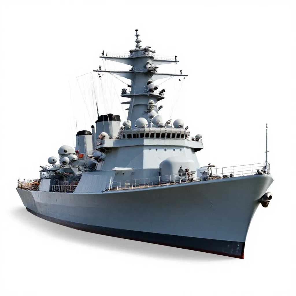 Battleship isolated on a white background