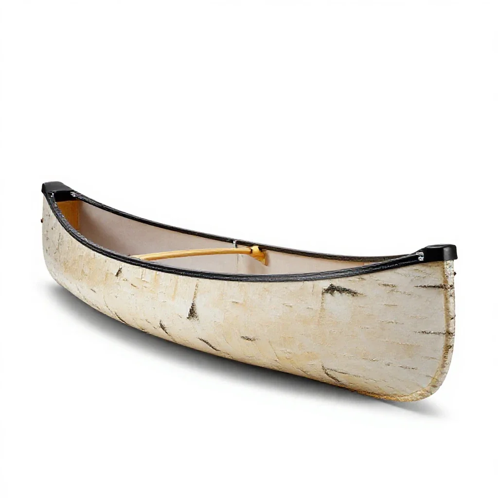 Birchbark canoe isolated on a white background