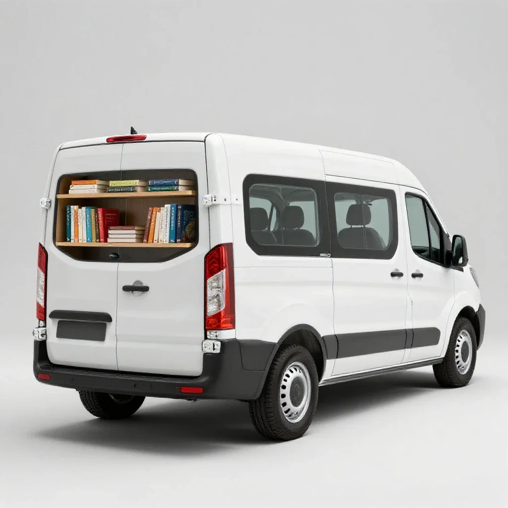 Bookmobile isolated on a white background