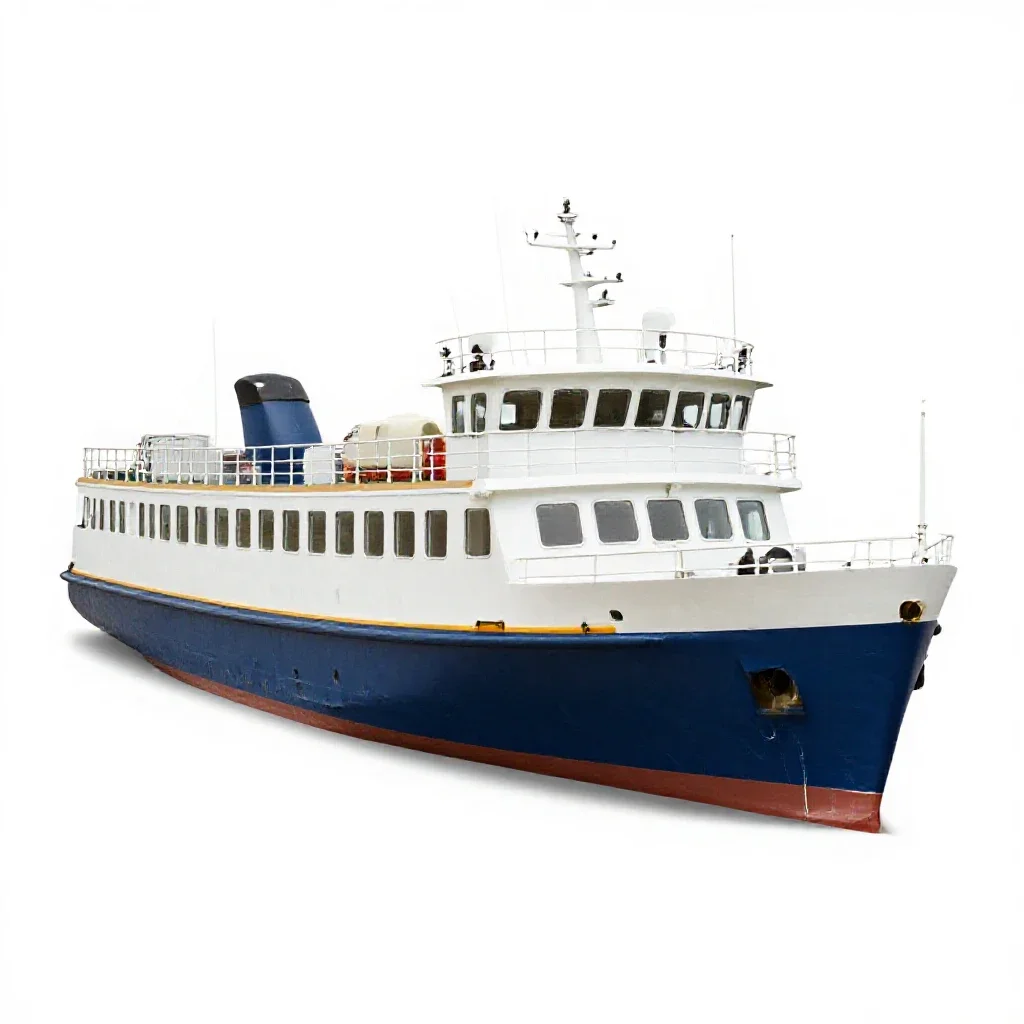 Cabin cruiser isolated on a white background