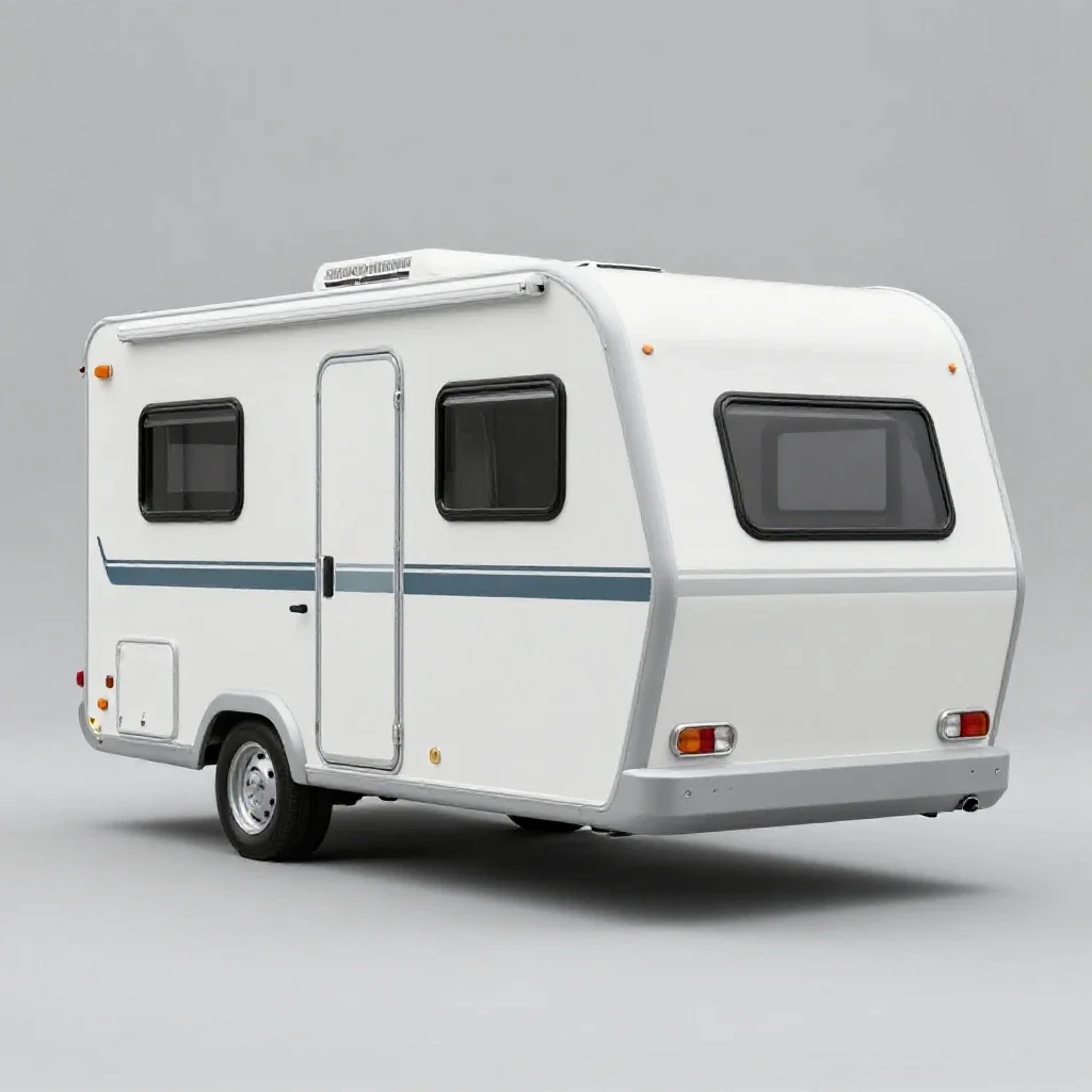 Camper trailer isolated on a white background