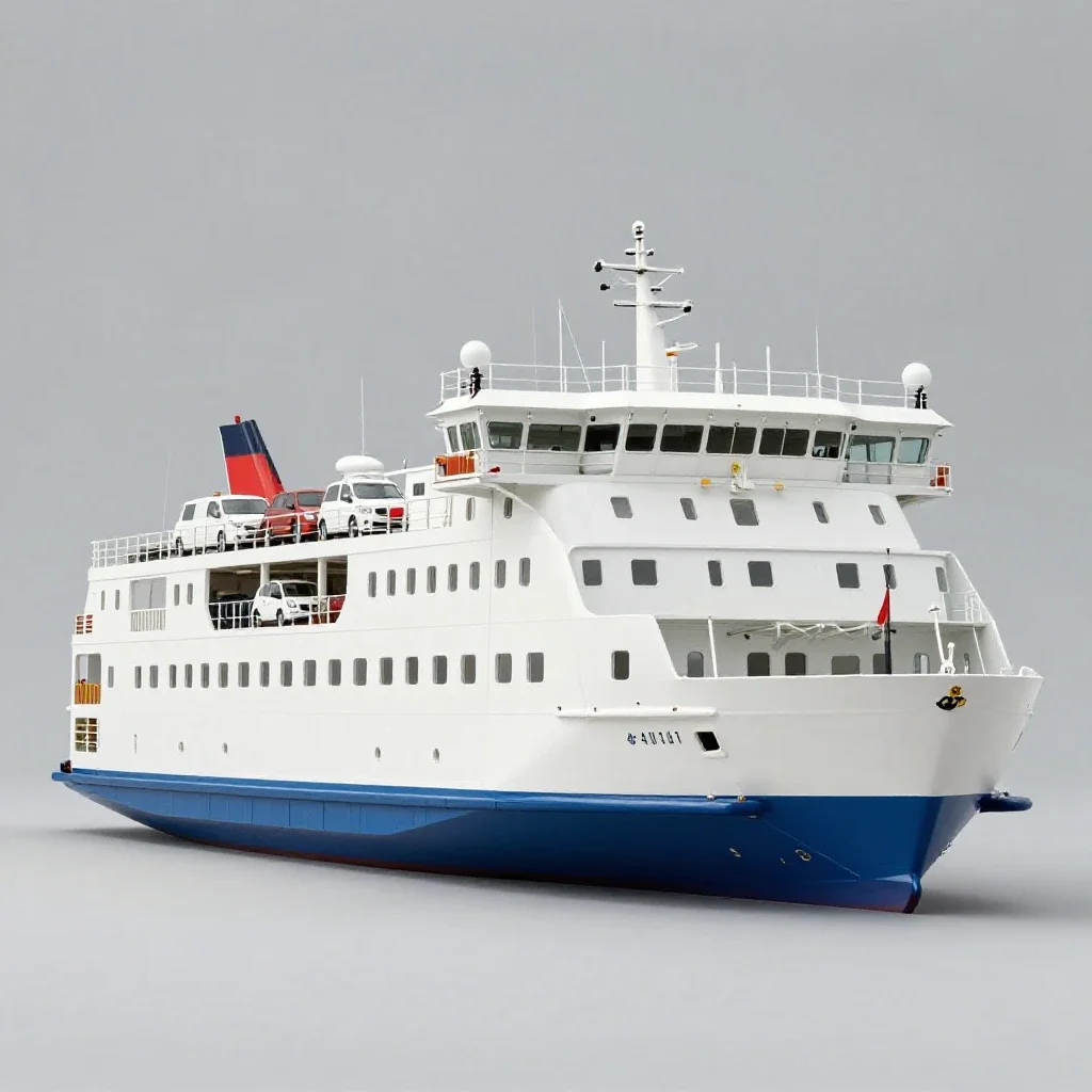 Car-ferry isolated on a white background