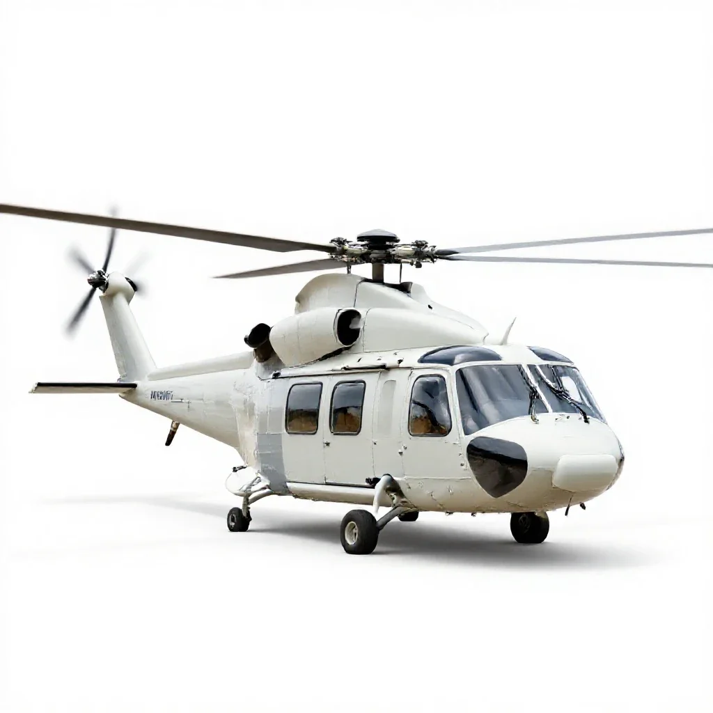 Cargo helicopter isolated on a white background