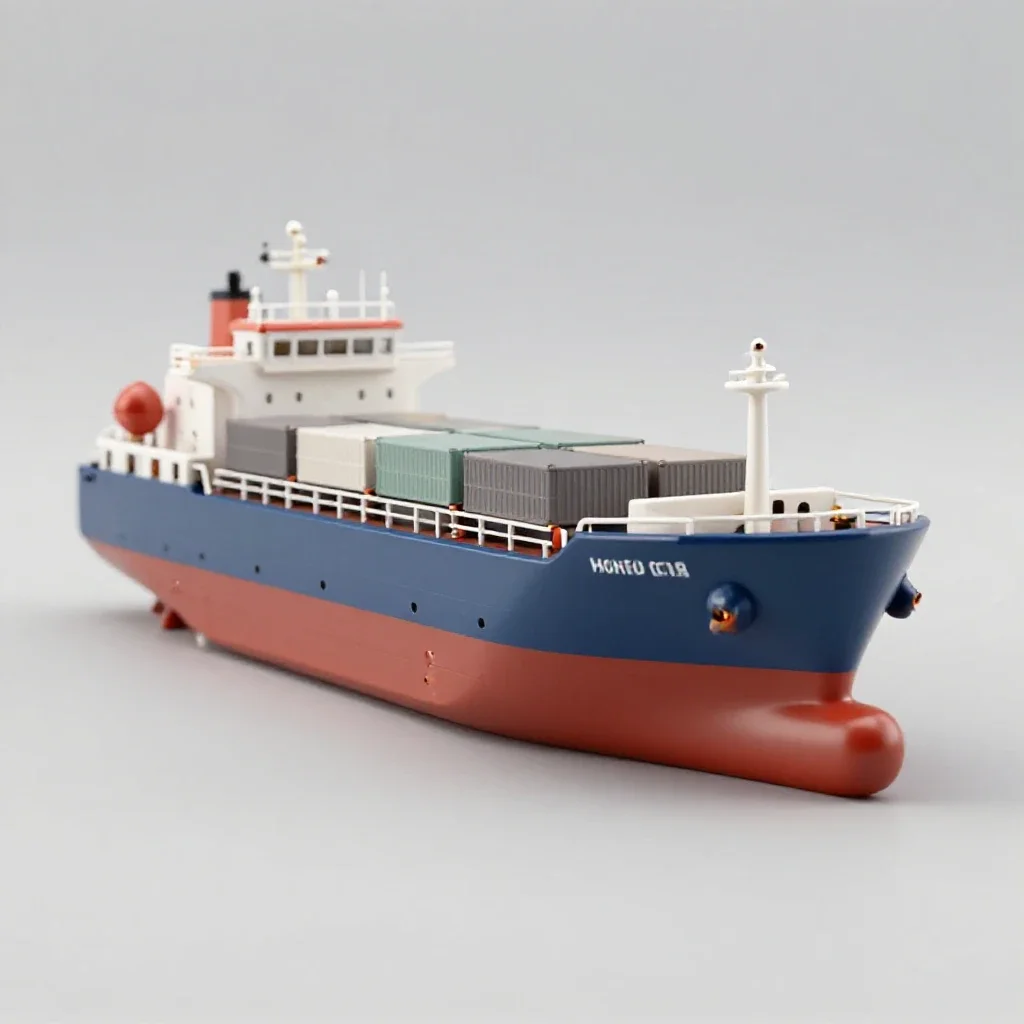 Cargo ship isolated on a white background