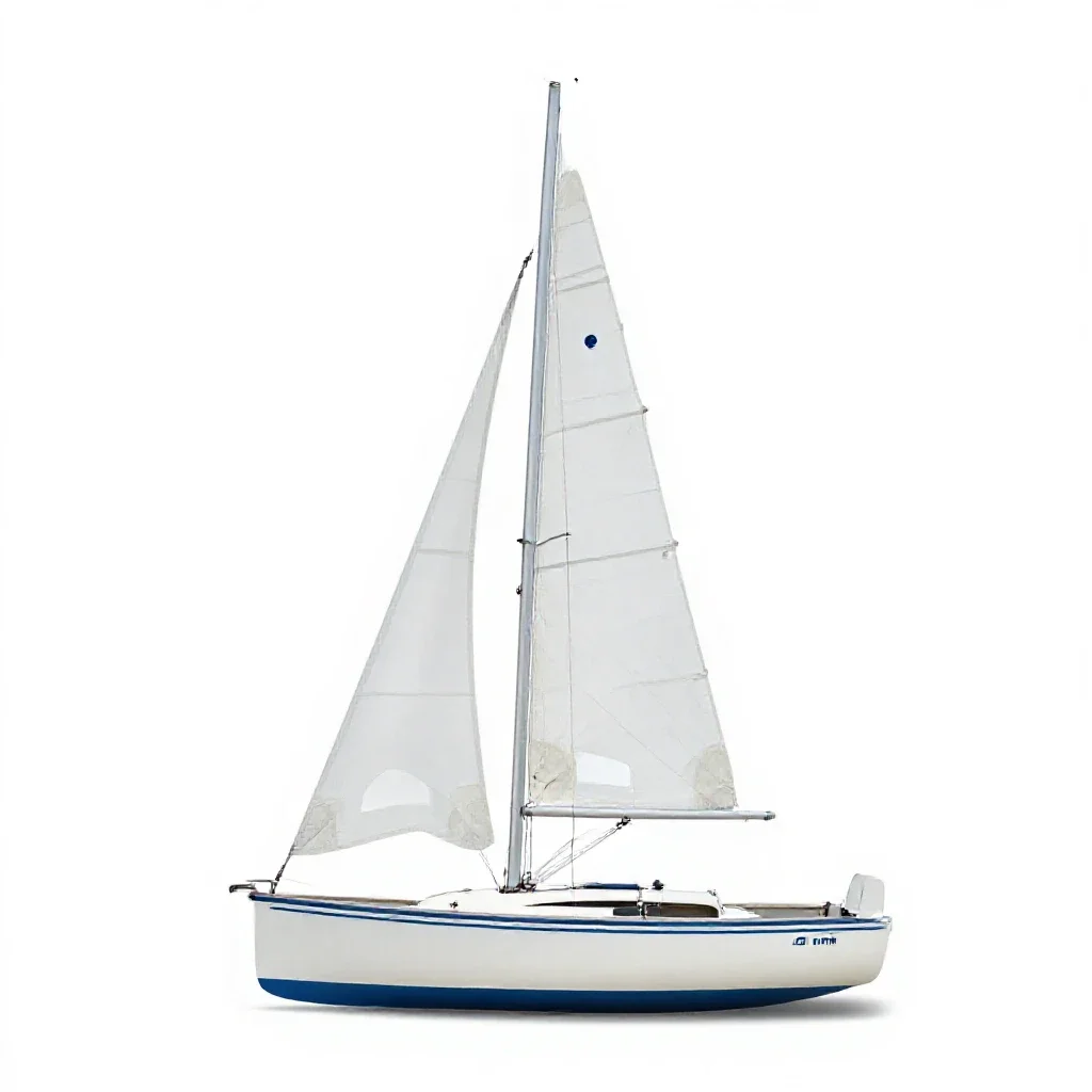 Catboat isolated on a white background