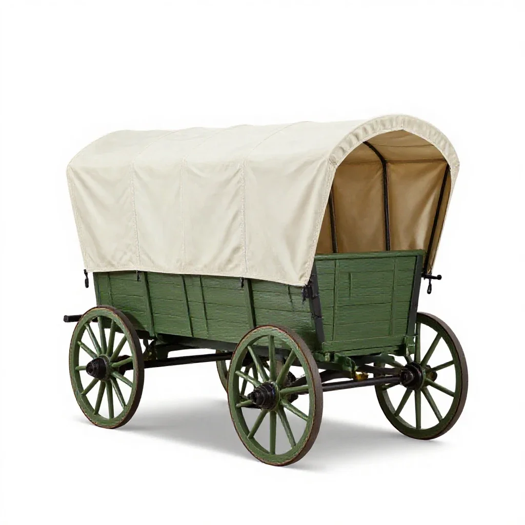 Covered wagon isolated on a white background
