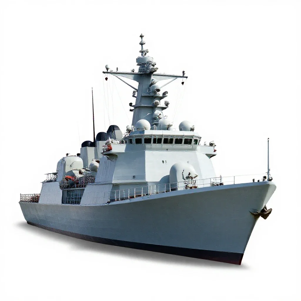 Destroyer escort isolated on a white background