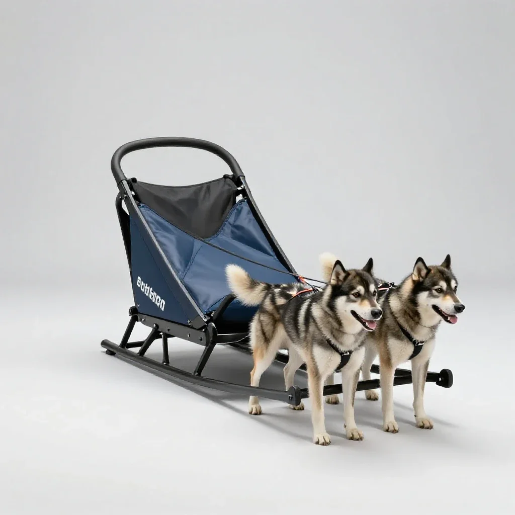 Dogsled isolated on a white background