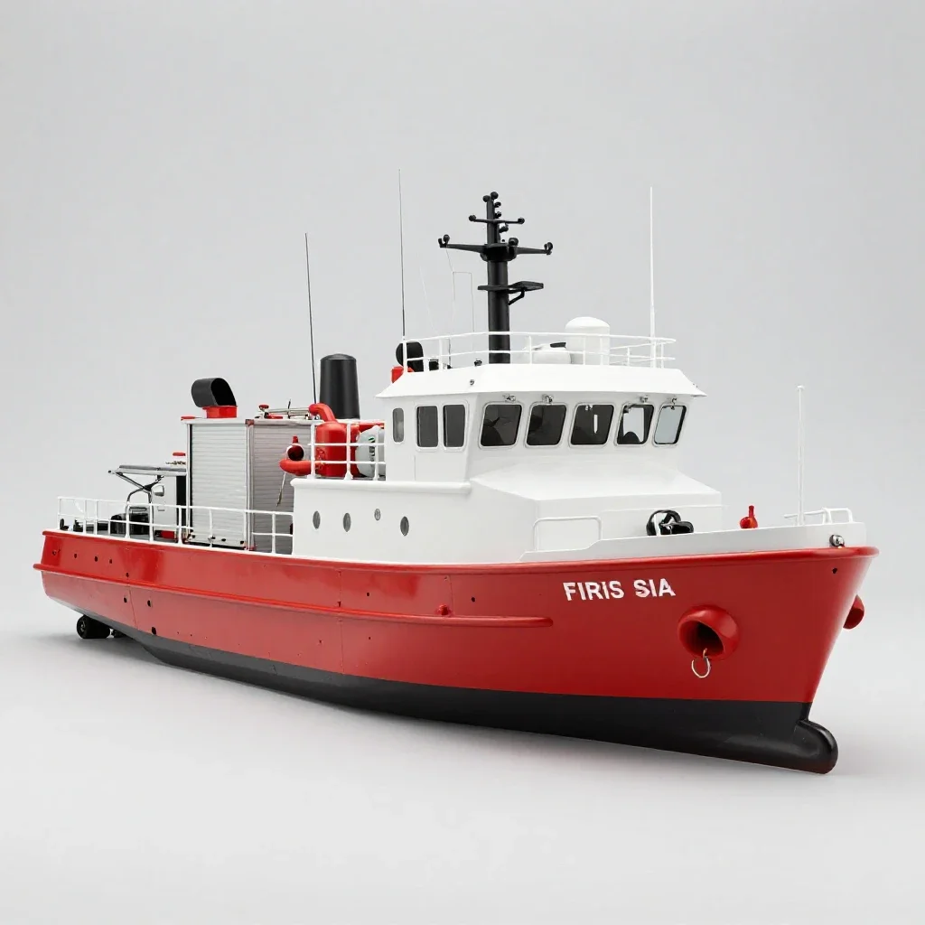 Fireboat isolated on a white background