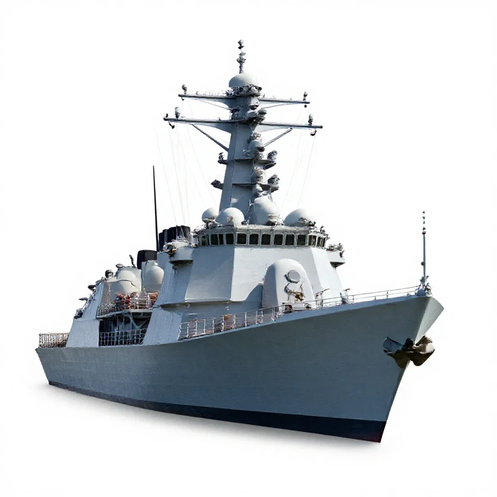 Frigate isolated on a white background