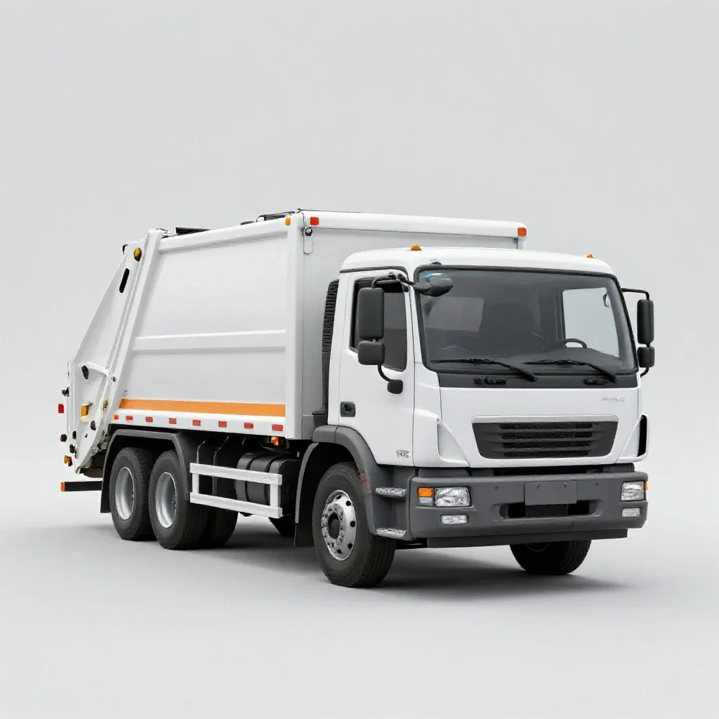 Garbage truck isolated on a white background