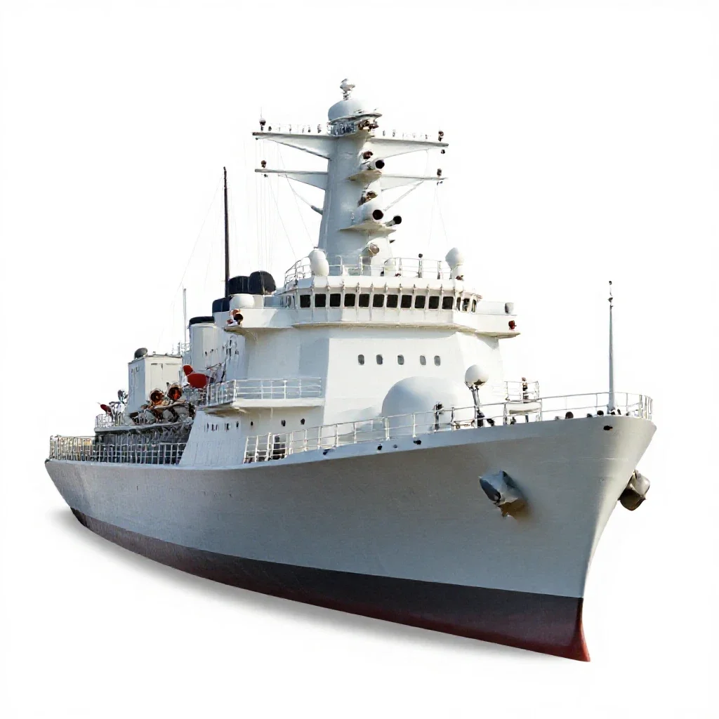 Gas-turbine ship isolated on a white background