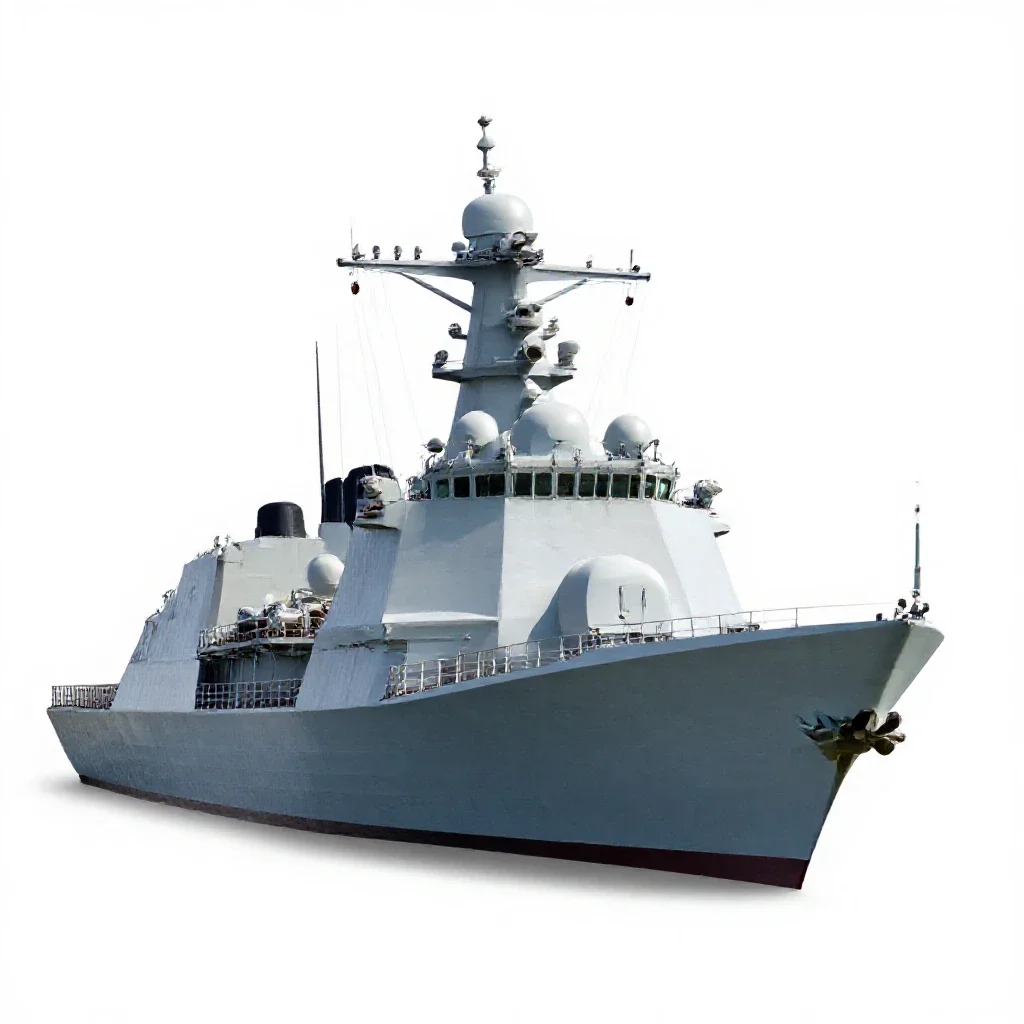 Guided missile cruiser isolated on a white background