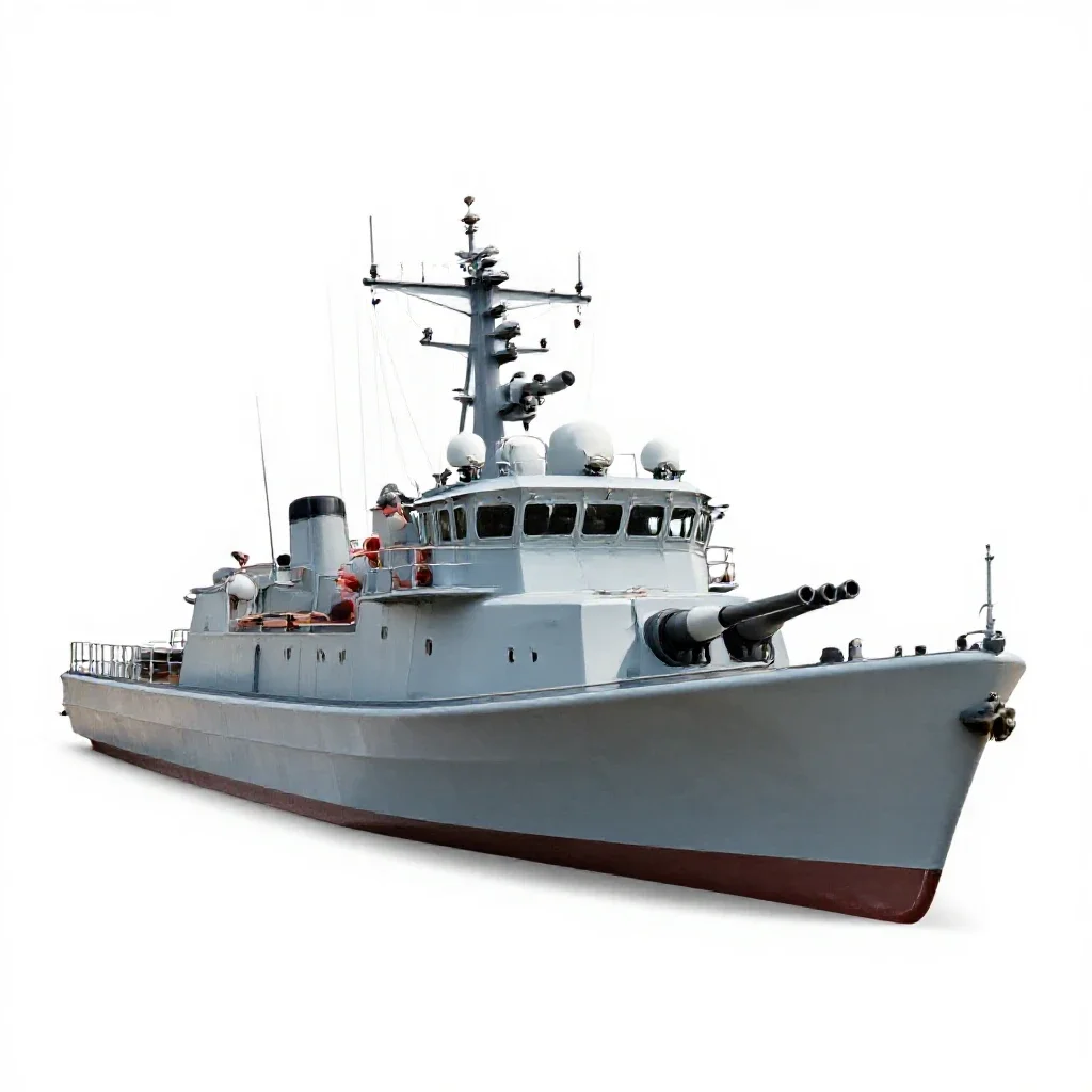 Gunboat isolated on a white background