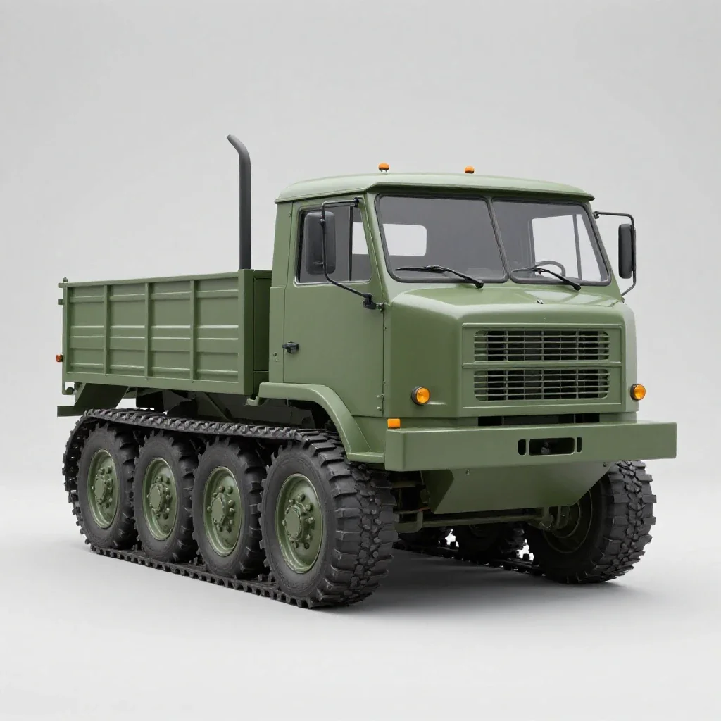 Half track isolated on a white background