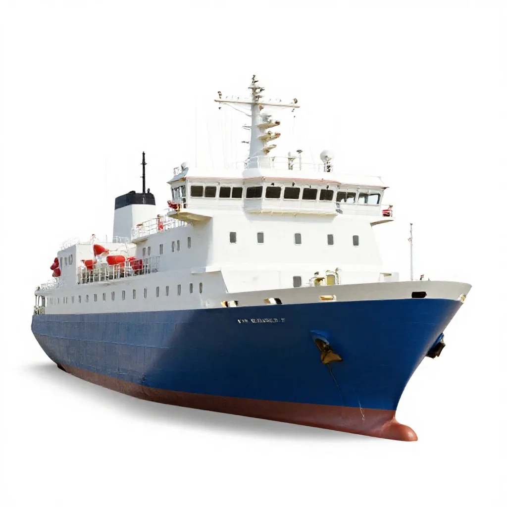 Hospital ship isolated on a white background