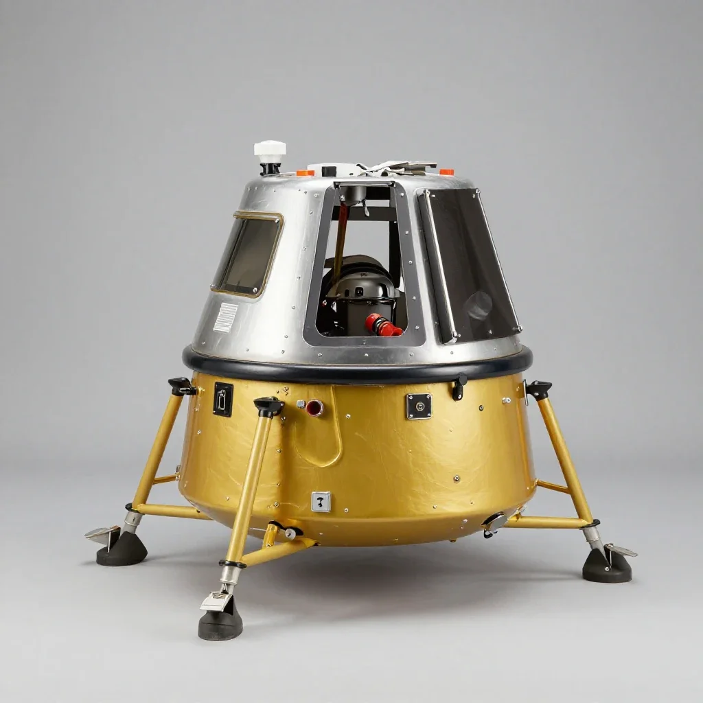 Lunar excursion module isolated on a white background