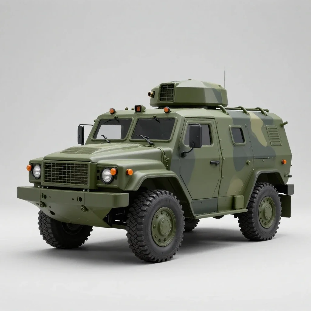Military vehicle isolated on a white background