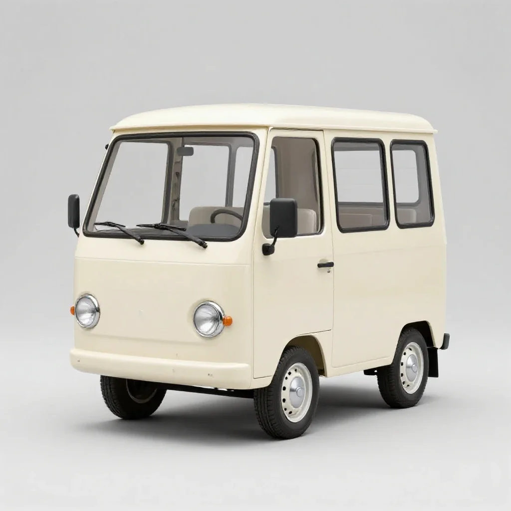 Milk float isolated on a white background