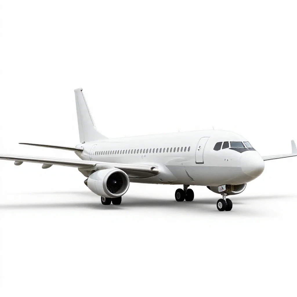 Multiengine airplane isolated on a white background