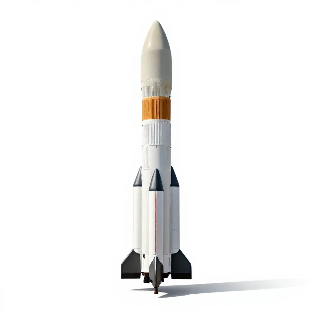 Multistage rocket isolated on a white background