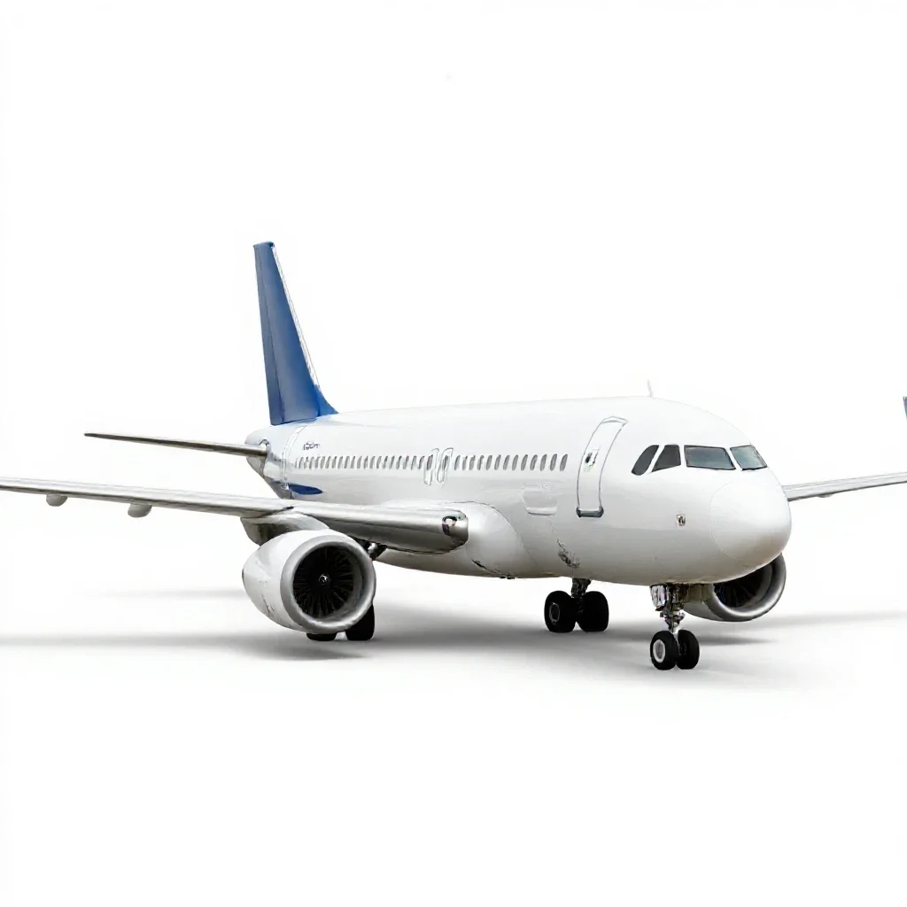Narrowbody aircraft isolated on a white background