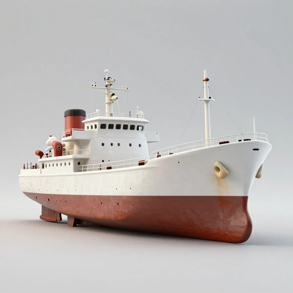 Abandoned ship isolated on a white background