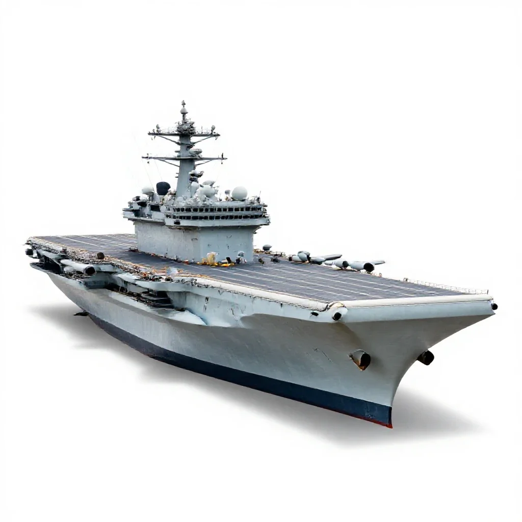 Aircraft carrier isolated on a white background