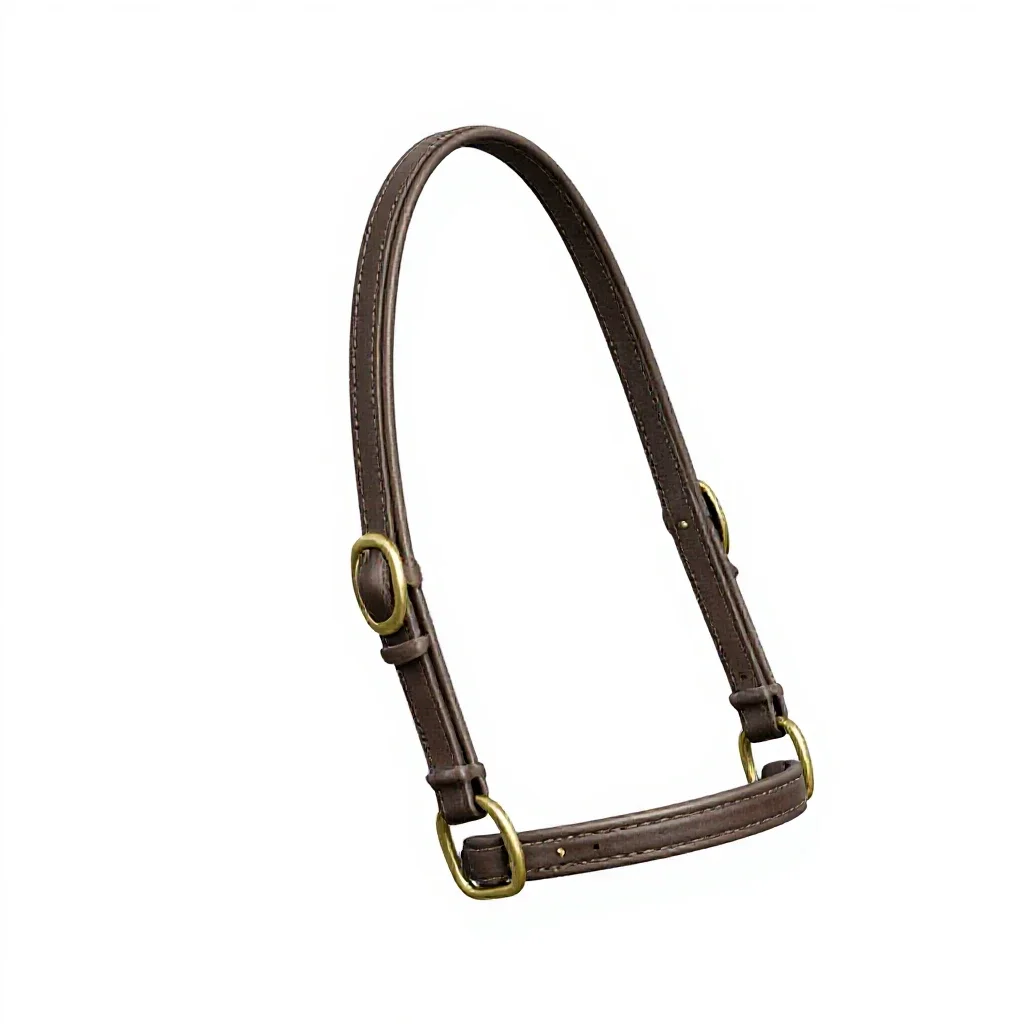 Bridle with brass fittings isolated on a white background