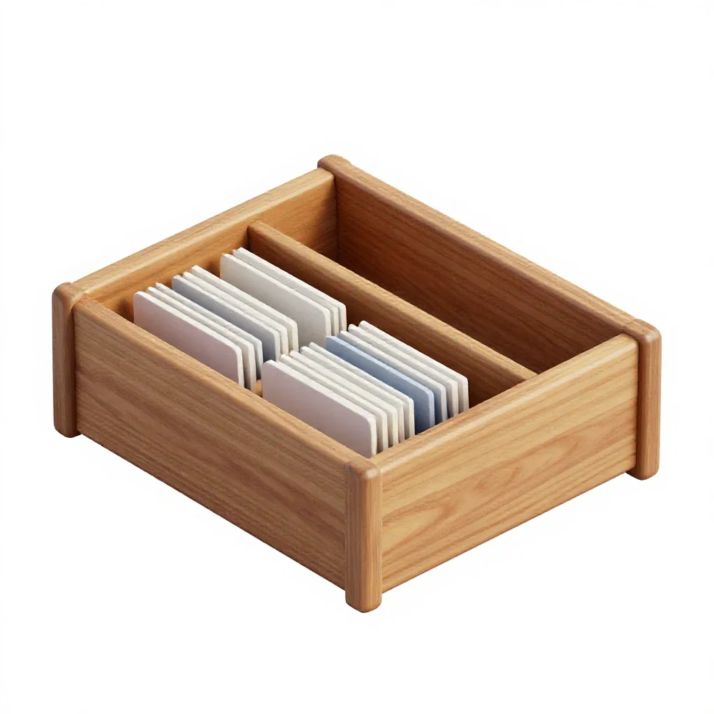 Card catalogue drawer isolated on a white background