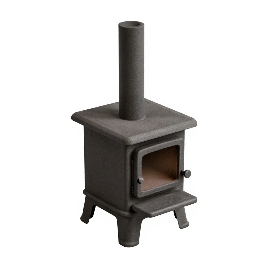 Cast iron stove isolated on a white background