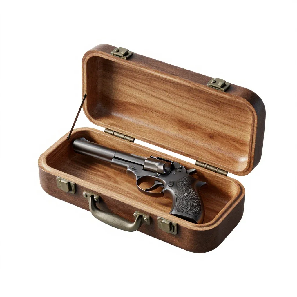 Duelling pistol case isolated on a white background