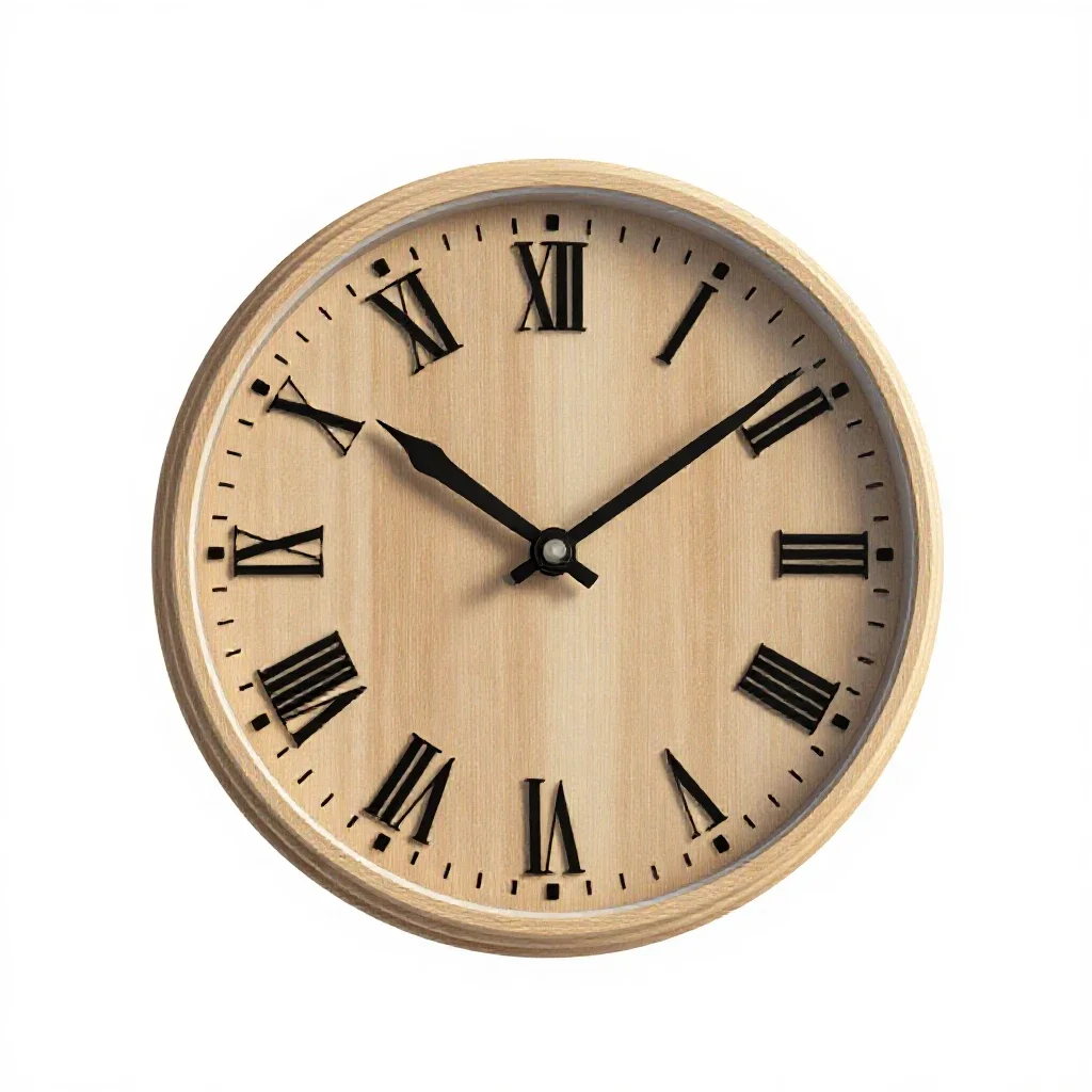 Longcase clock face isolated on a white background
