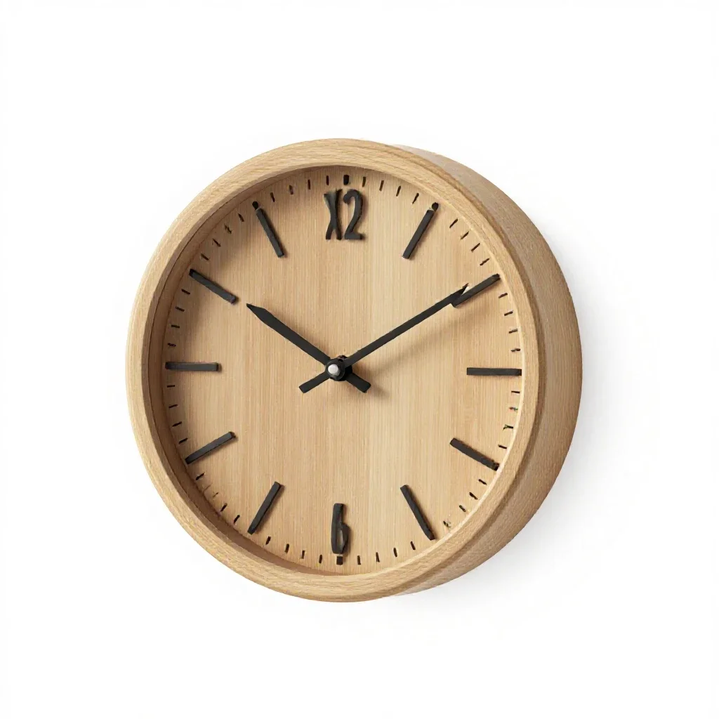 Pendulum wall clock isolated on a white background