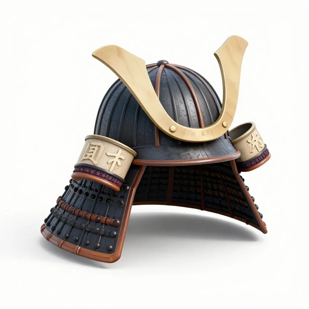 Samurai helmet isolated on a white background