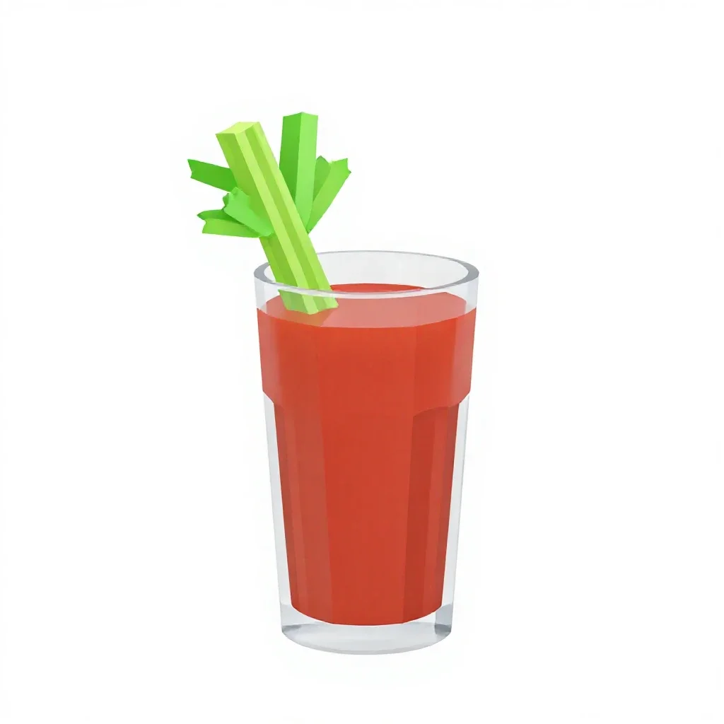 Bloody mary with a celery stalk isolated on a white background