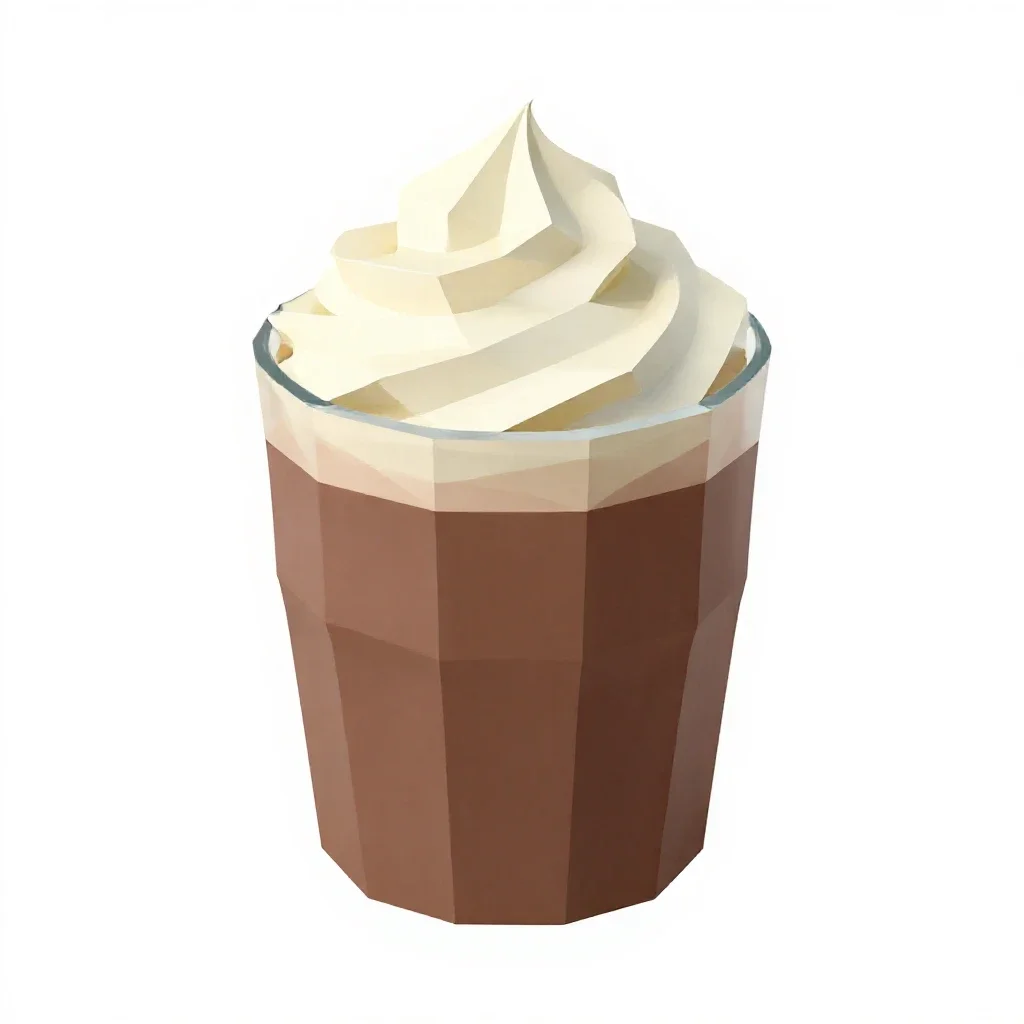 Hot chocolate with cream isolated on a white background