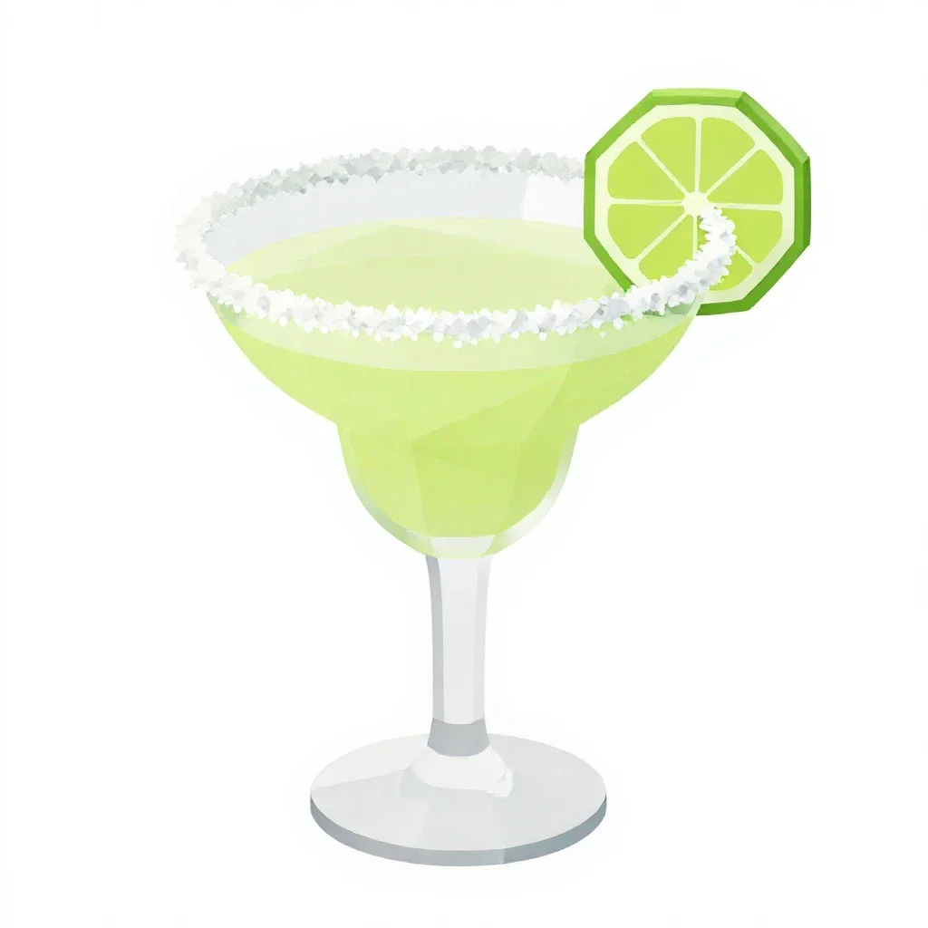 Margarita with a salt rim isolated on a white background