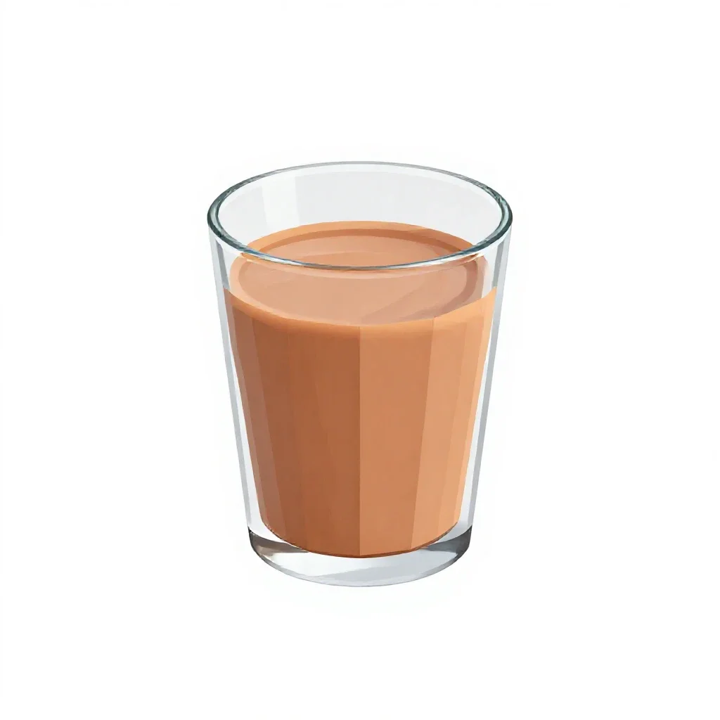 Masala chai in a glass isolated on a white background